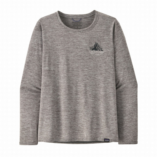 Дамска тениска Patagonia W's L/S Cap Cool Daily Graphic Shirt - Lands сив Chouinard Crest: Feather Grey