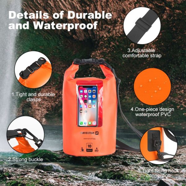 Водоустойчив калъф Swissten WATERPROOF ORANŽOVÉ (10L)