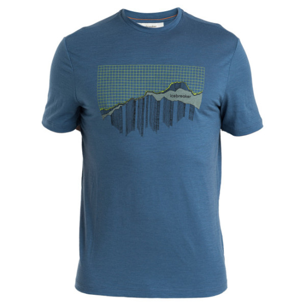 Мъжка тениска Icebreaker Men Merino 150 Tech Lite III SS Tee Pinnacle Grid син Dawn