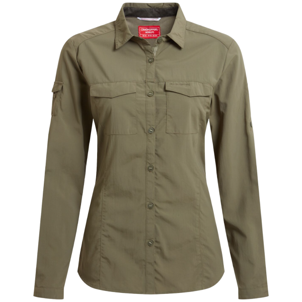 Дамска риза Craghoppers NosiLife Adventure Long Sleeved Shirt III зелен Wild Olive