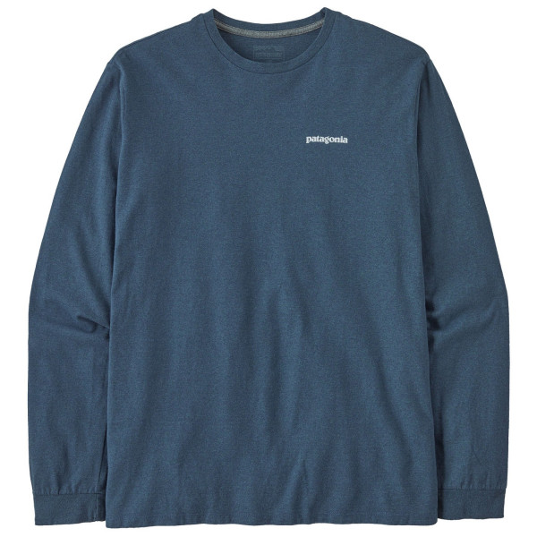 Мъжка тениска Patagonia P-6 Logo Responsibili Tee LS син Utility Blue