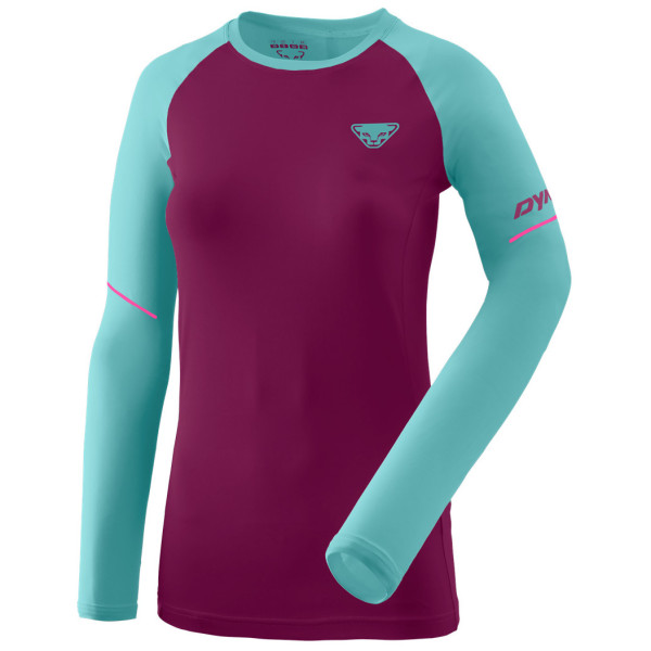 Дамска тениска Dynafit Alpine Pro W L/S Tee тюркоазено/вино beet red/8050