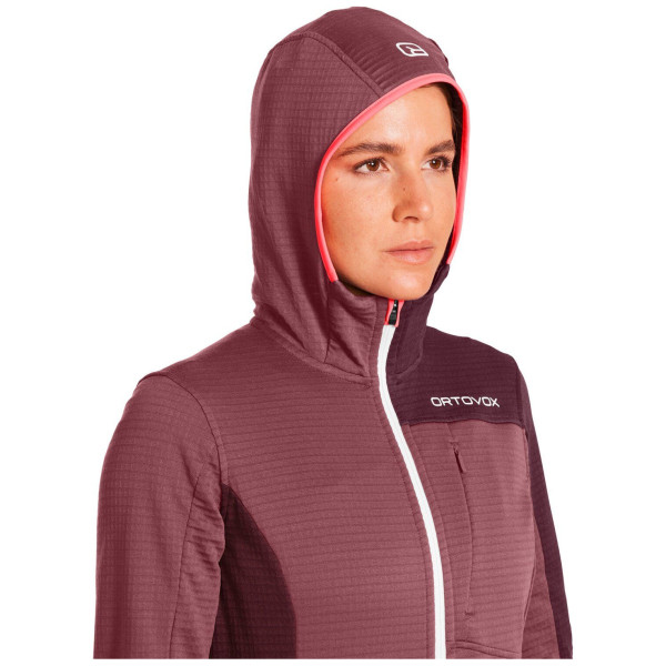 Дамски функционален суитшърт Ortovox Fleece Light Grid Hooded Jkt W