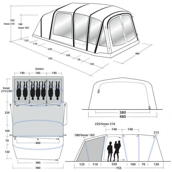 Надуваема палатка Outwell Jacksondale 7PA