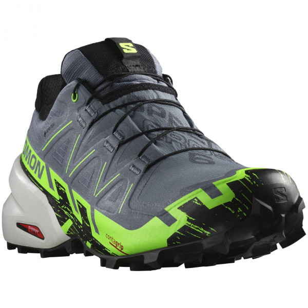 Мъжки обувки за бягане Salomon Speedcross 6 Gore-Tex сив Flint Stone / Green Gecko / Black