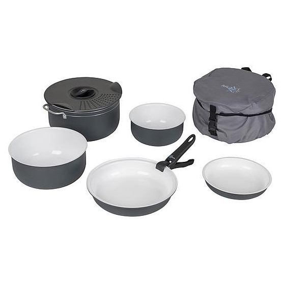 Комплект прибори Bo-Camp Cookware set Camping 7 черен/бял Black/White