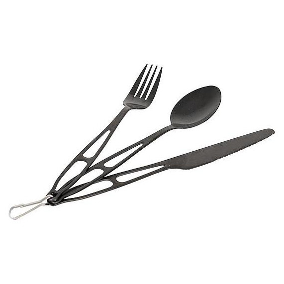 Прибор Bo-Camp Outdoorcutlery 3 черен Black