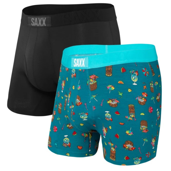 Боксерки Saxx Ultra Boxer Brief Fly 2Pk черен/ тюркоазен CoconutDrinks/Black