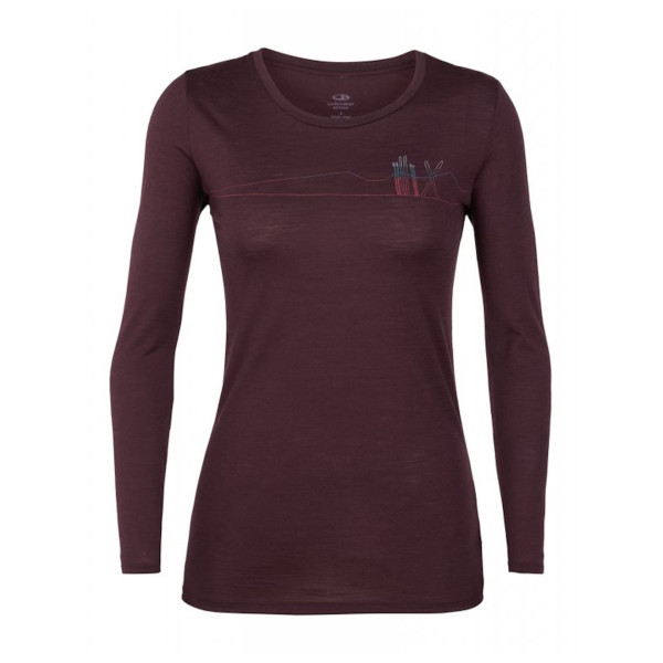 Дамска тениска Icebreaker Women`s Tech Lite LS Low Crewe лилав Velvet