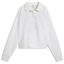Дамски суитшърт Puma CLASS Relaxed Longsleeve Polo FL бял White Glow Heather