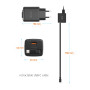 Адаптор Swissten SlideCharge Gan 30W, 1X USB-A 18W