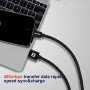 Кабел за зареждане и пренос на данни Swissten Textile USB / USB-C 2 m