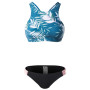 Дамски бански Aquawave Gobini Wmns зелен GreenLeavesPrint/Black/CandyPink