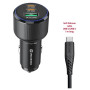 Адаптор Swissten Car Charger 2x USB-C PD + USB-A, 95 W + cabel USB-C / USB-C, 1 m