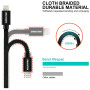 Кабел за зареждане и пренос на данни Swissten Textile USB-C / Lightning 2 m